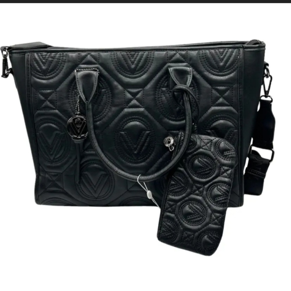 Quilted Tote/Cross body XL Taupe or Black NWT - Picture 3 of 6